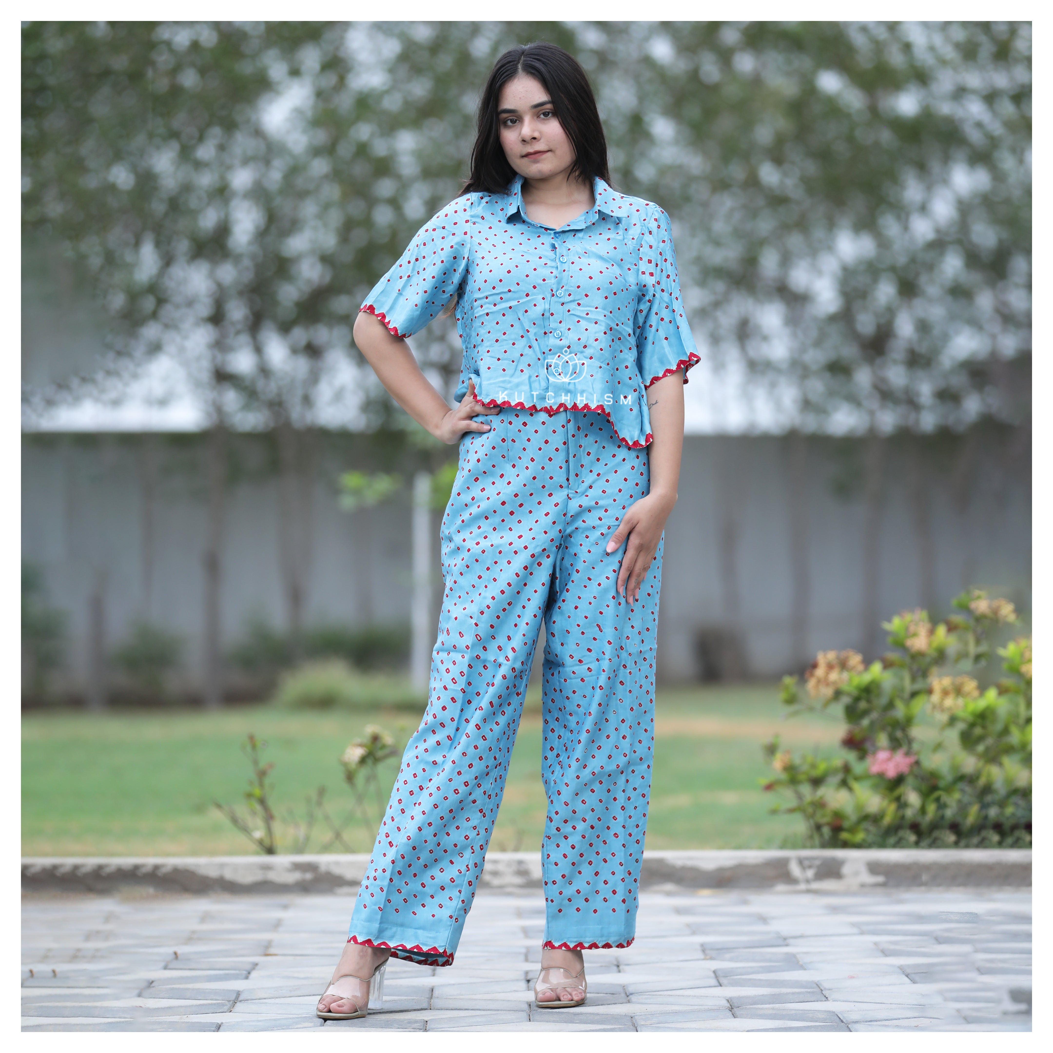 Pastel Blue Crop Shirt