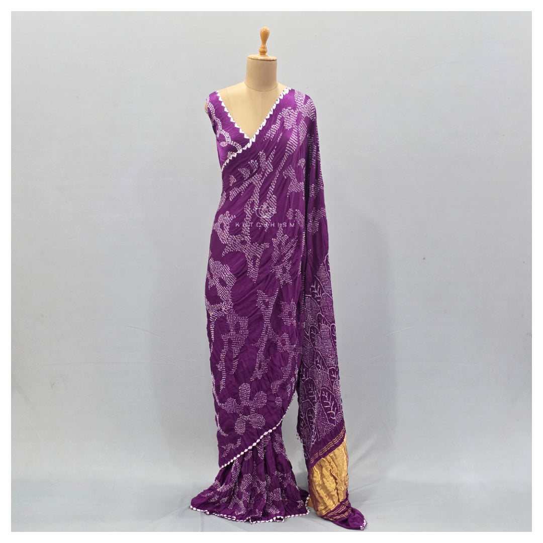 Purple Bandhani saree
