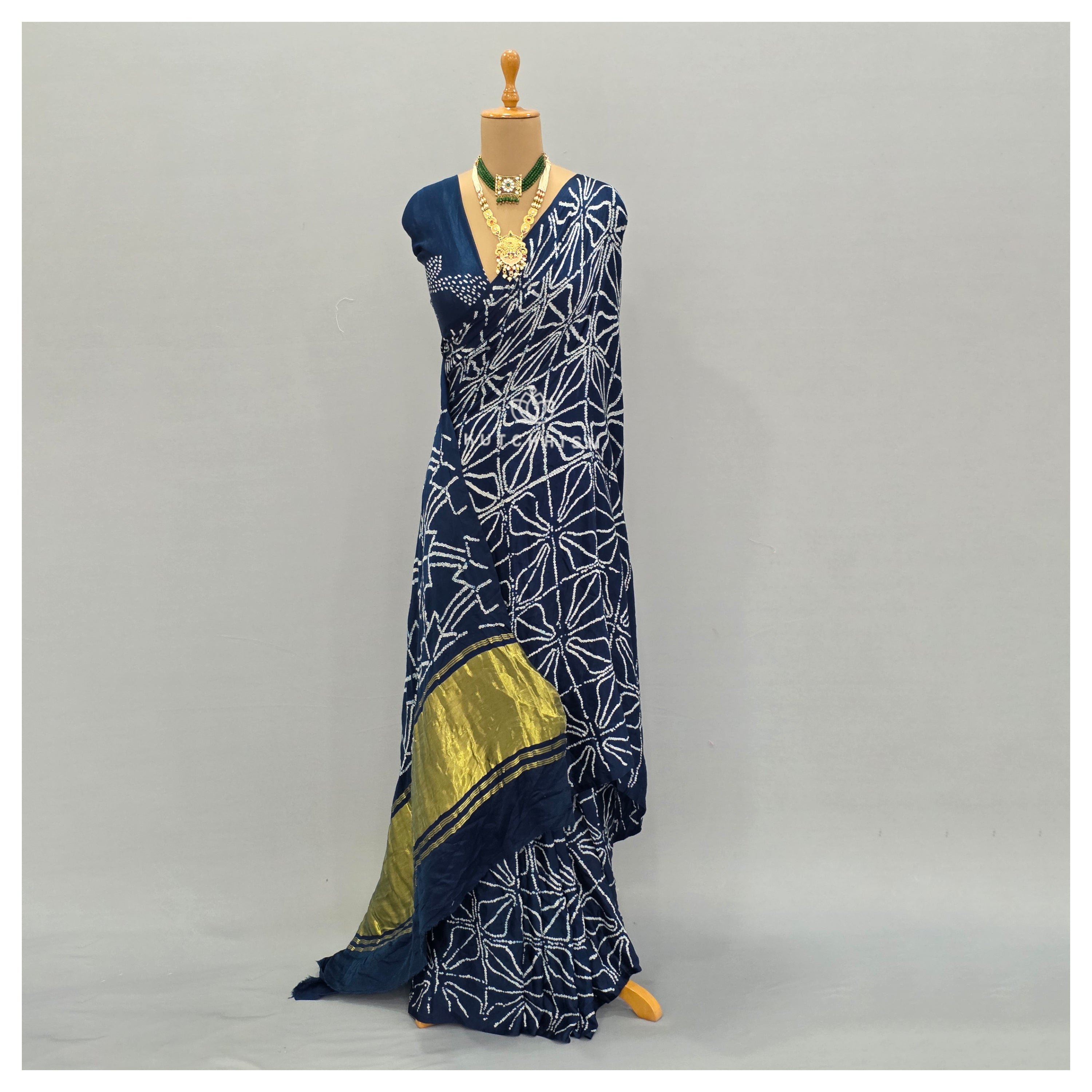 Blue bandhani saree