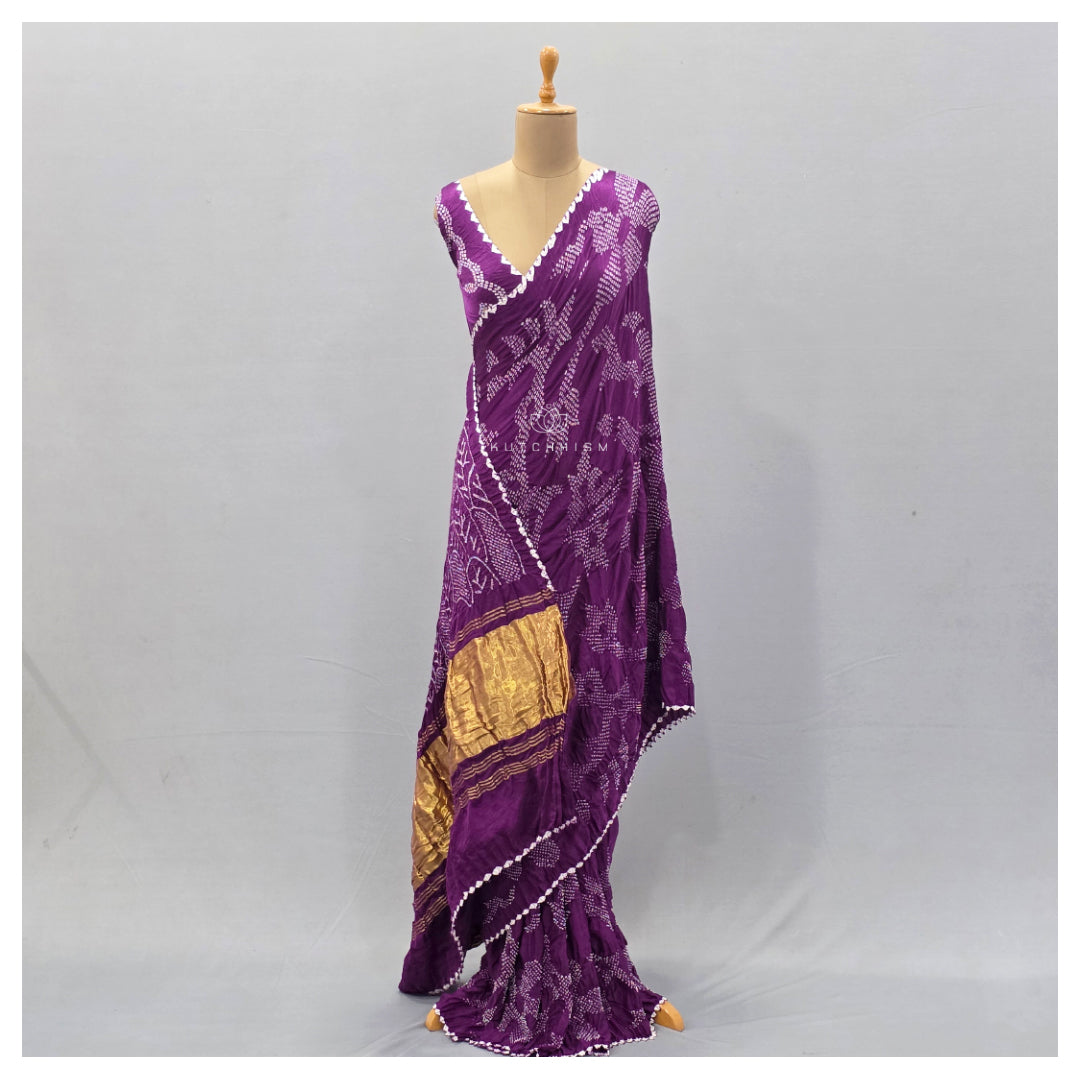 Purple Bandhani saree
