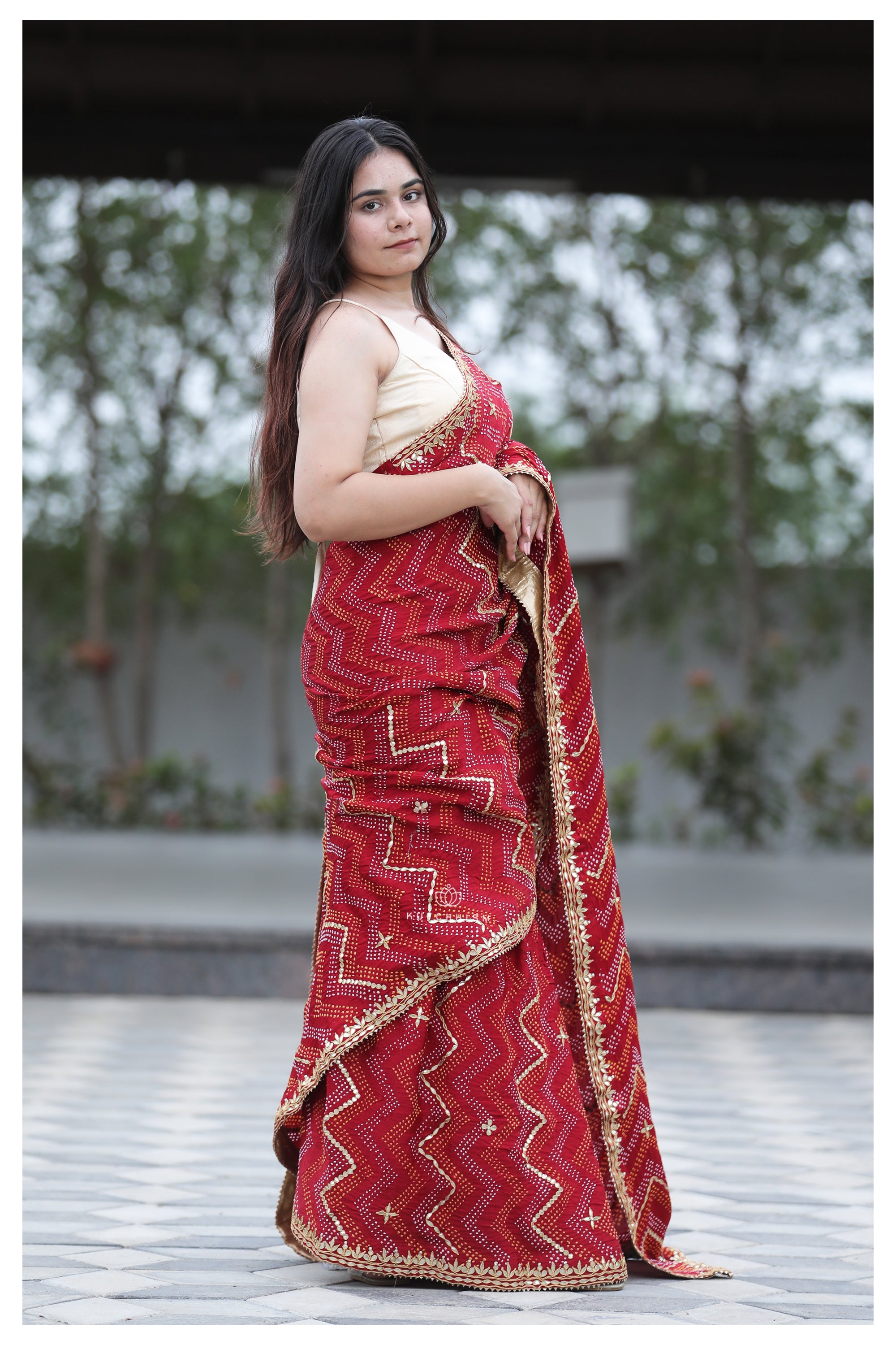 Maroon Handcrafted Saree