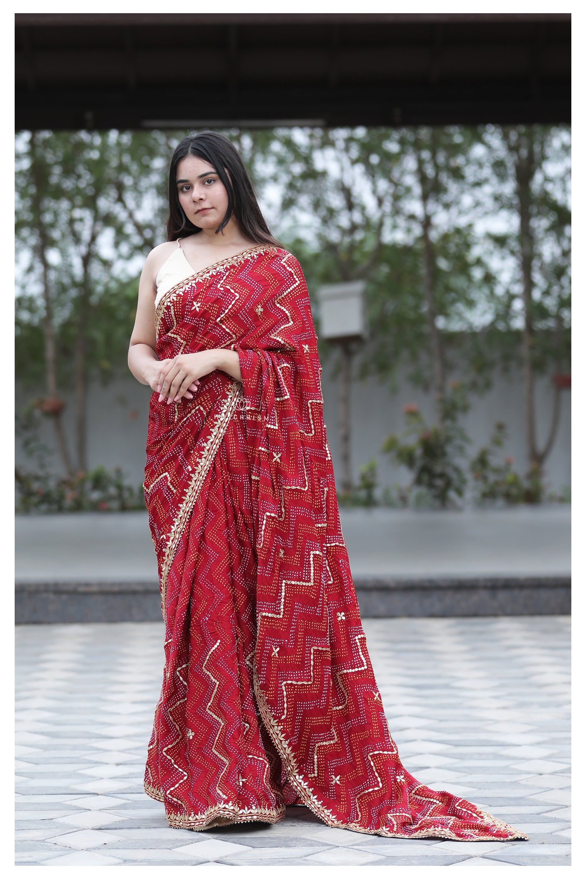 Maroon Handcrafted Saree