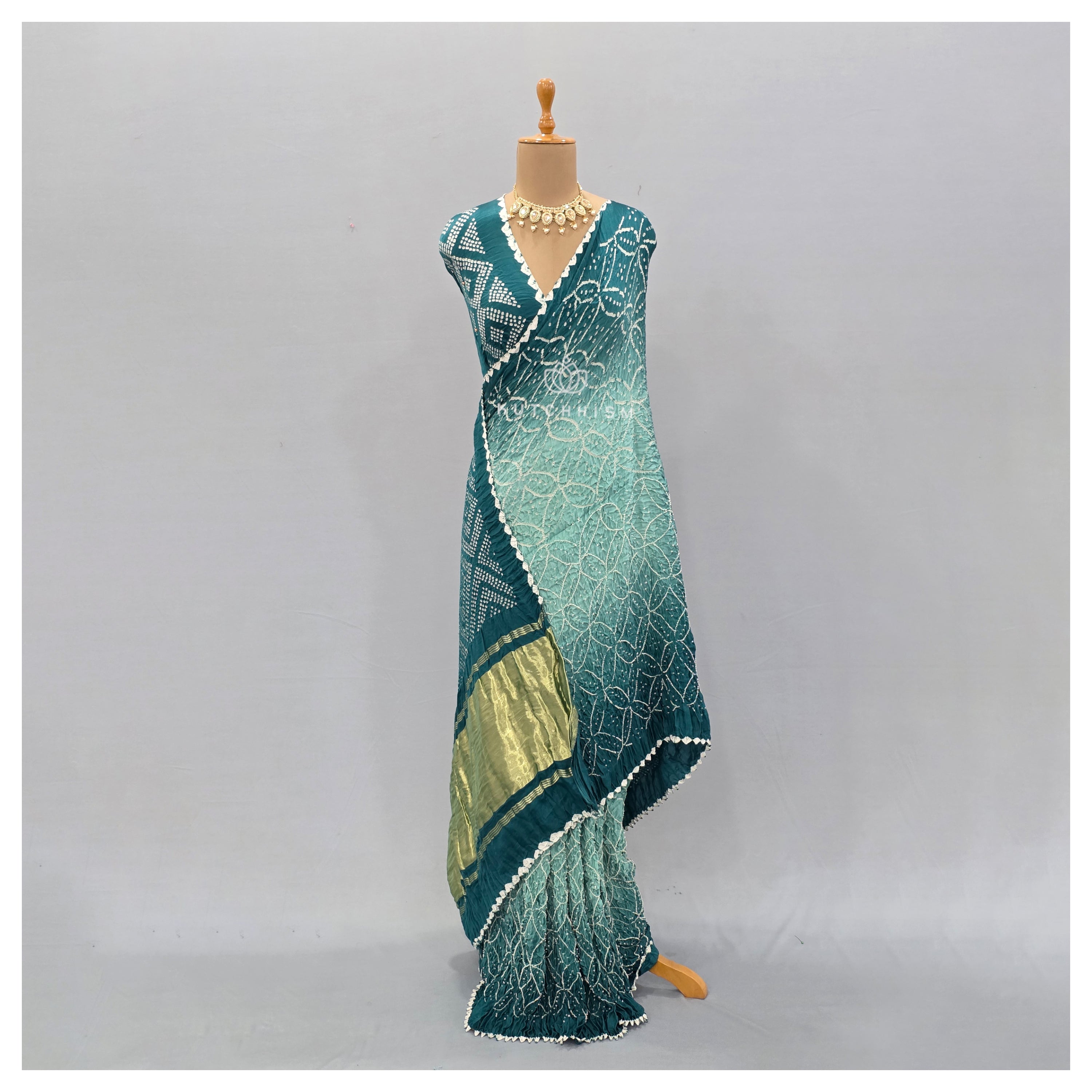 Blue Shaded Bandhani Saree