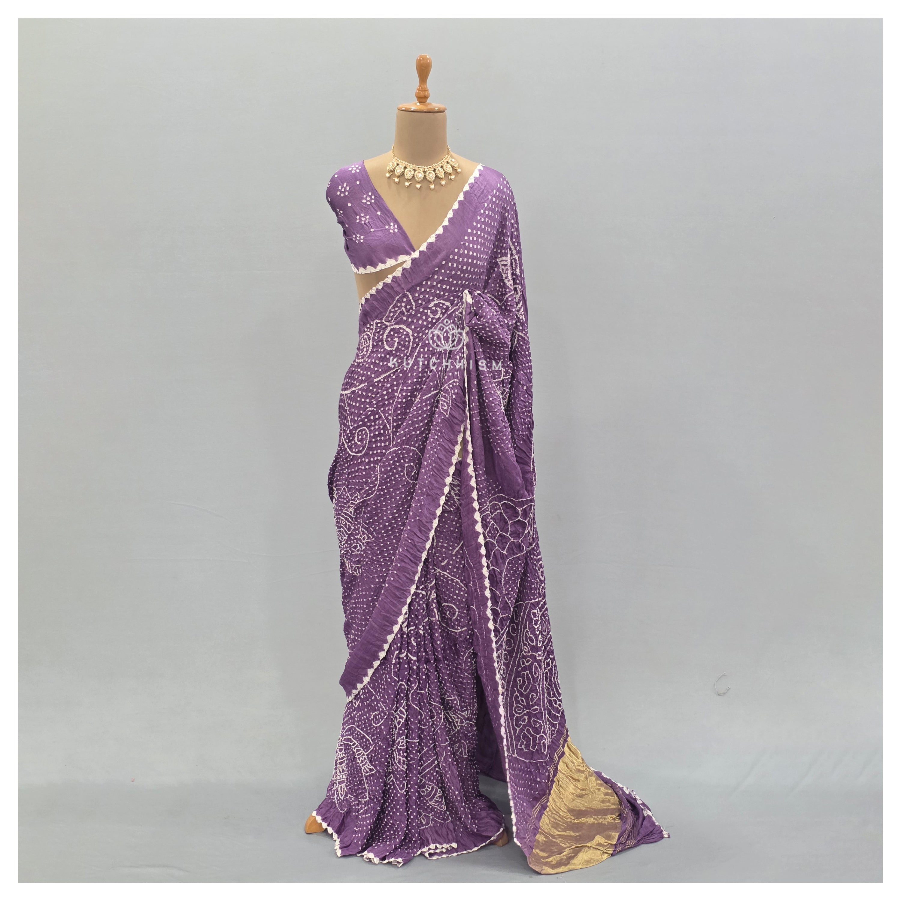 Light Purple bandhani saree