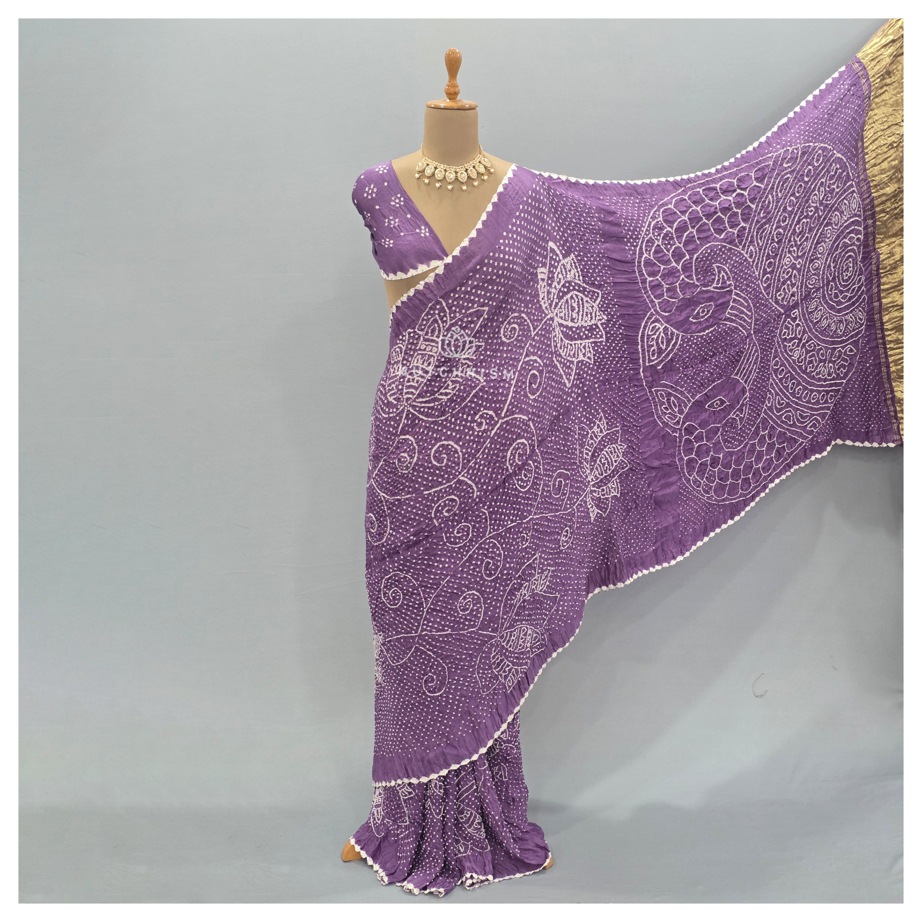 Light Purple bandhani saree