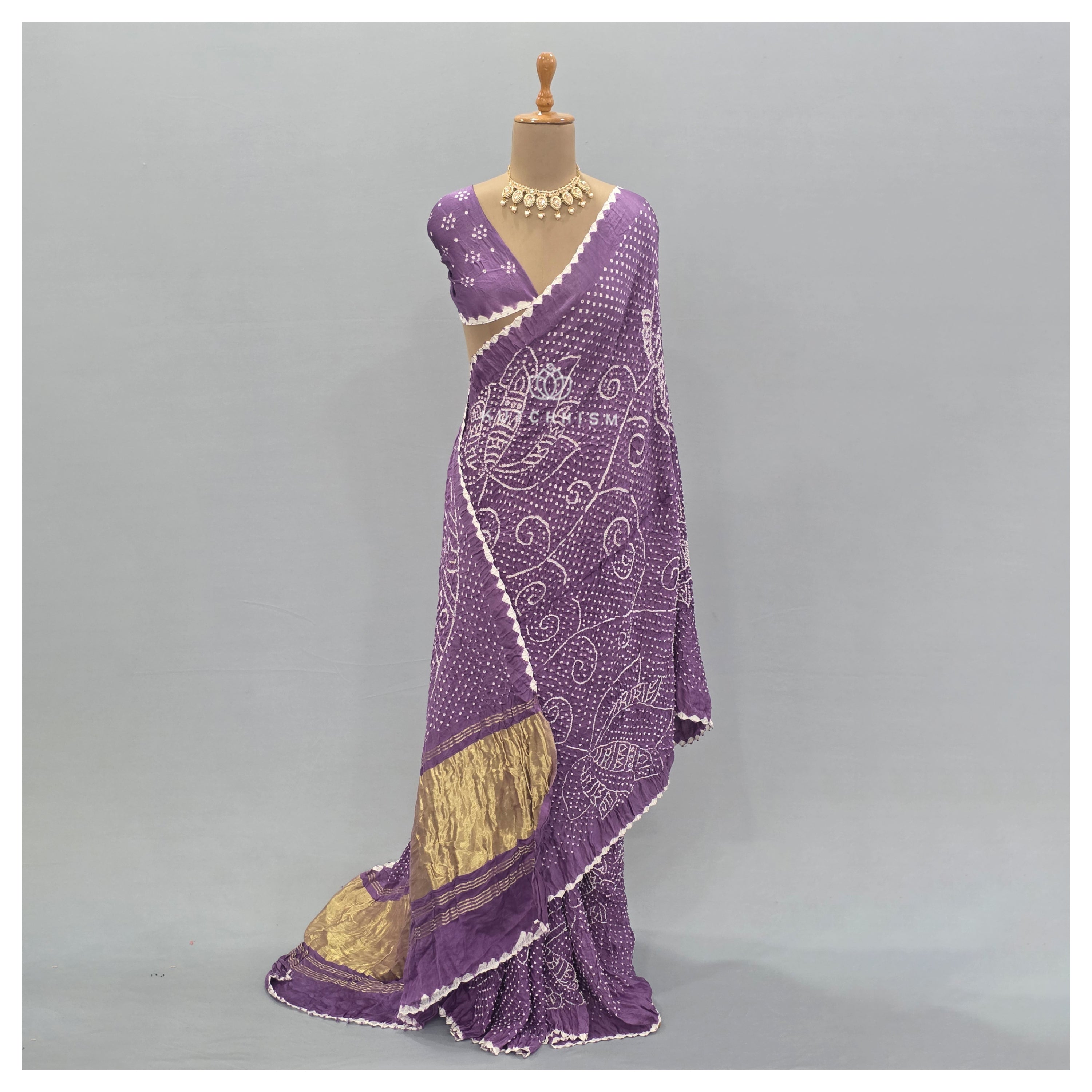 Light Purple bandhani saree