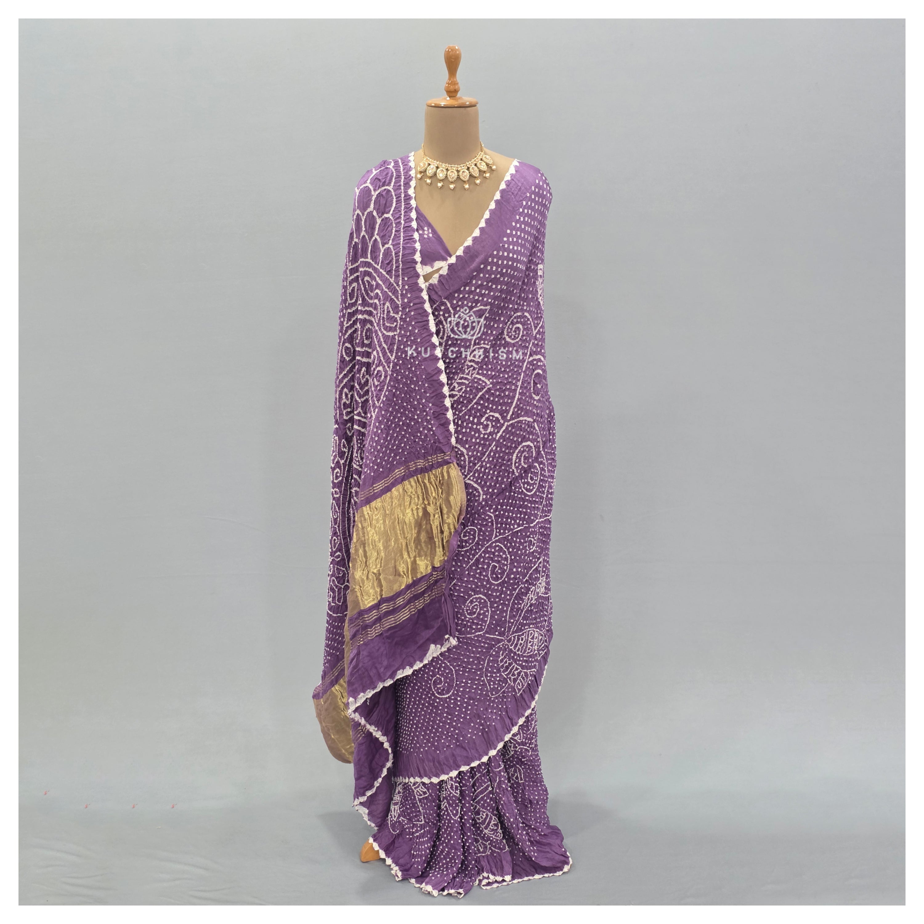 Light Purple bandhani saree