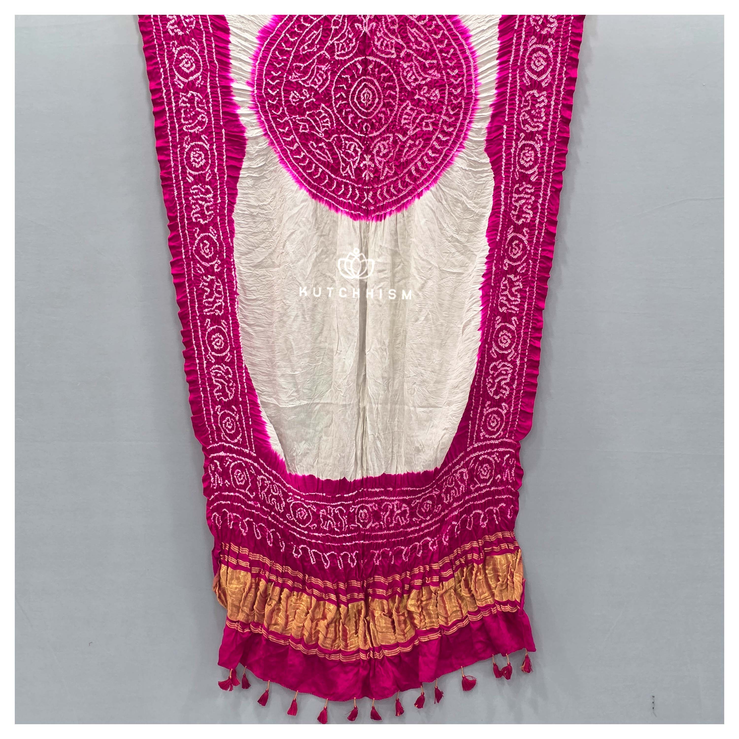 Pink and White Shaded Dupatta