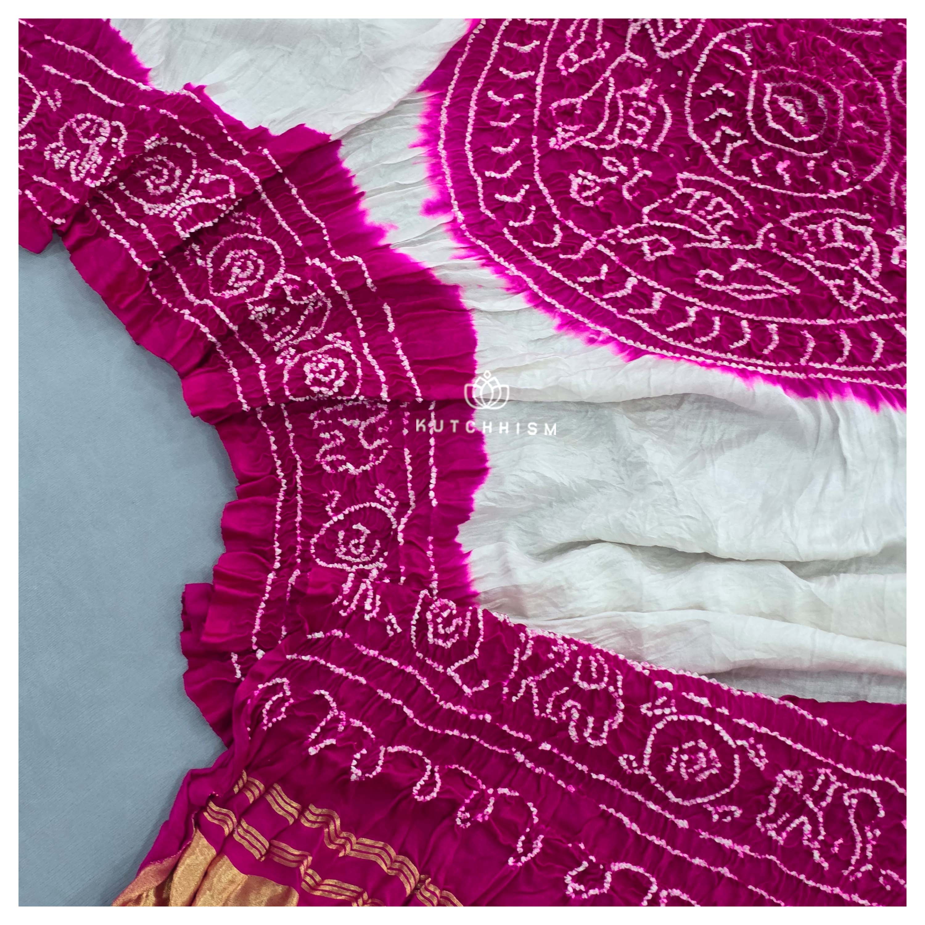 Pink and White Shaded Dupatta