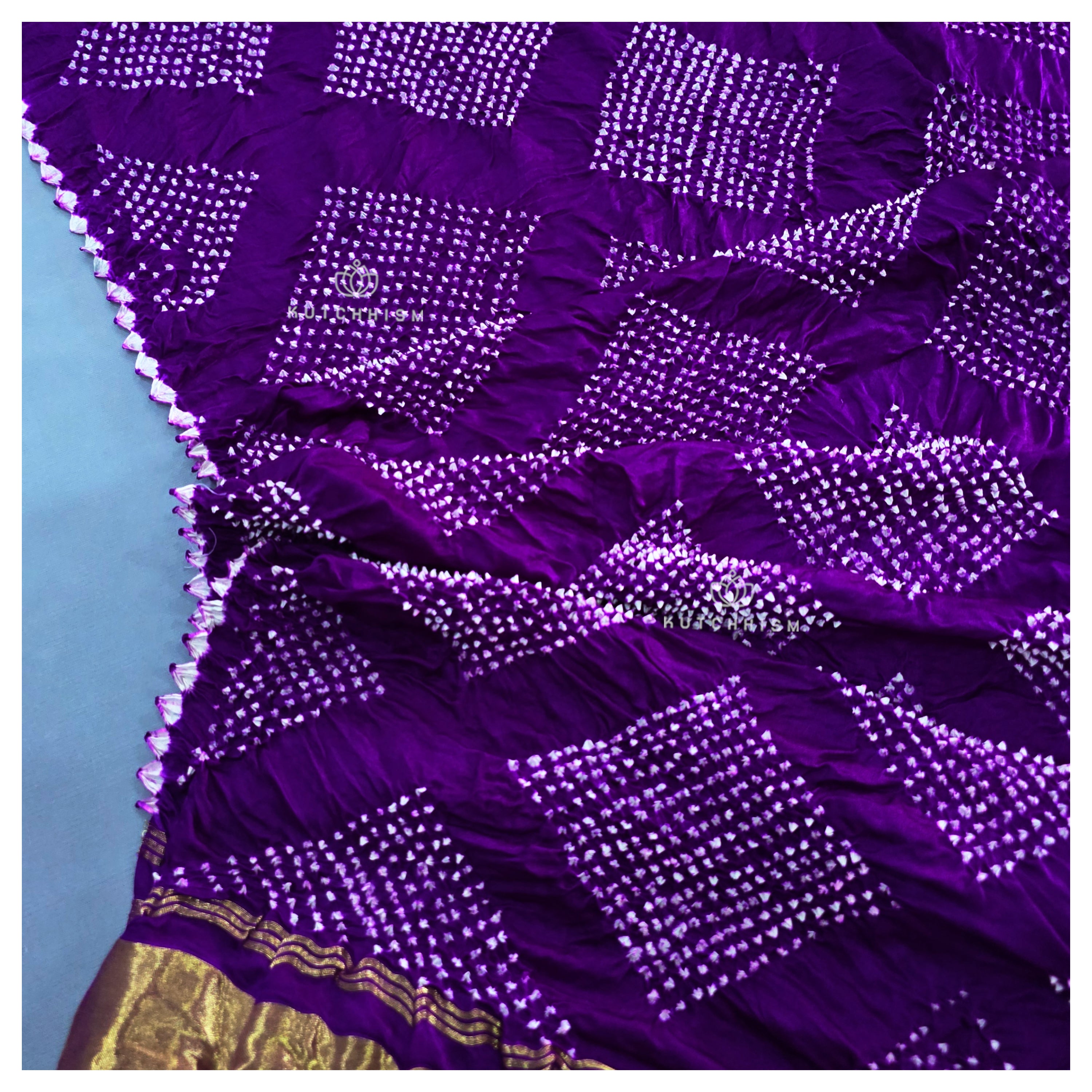 Purple Bandhani dupatta