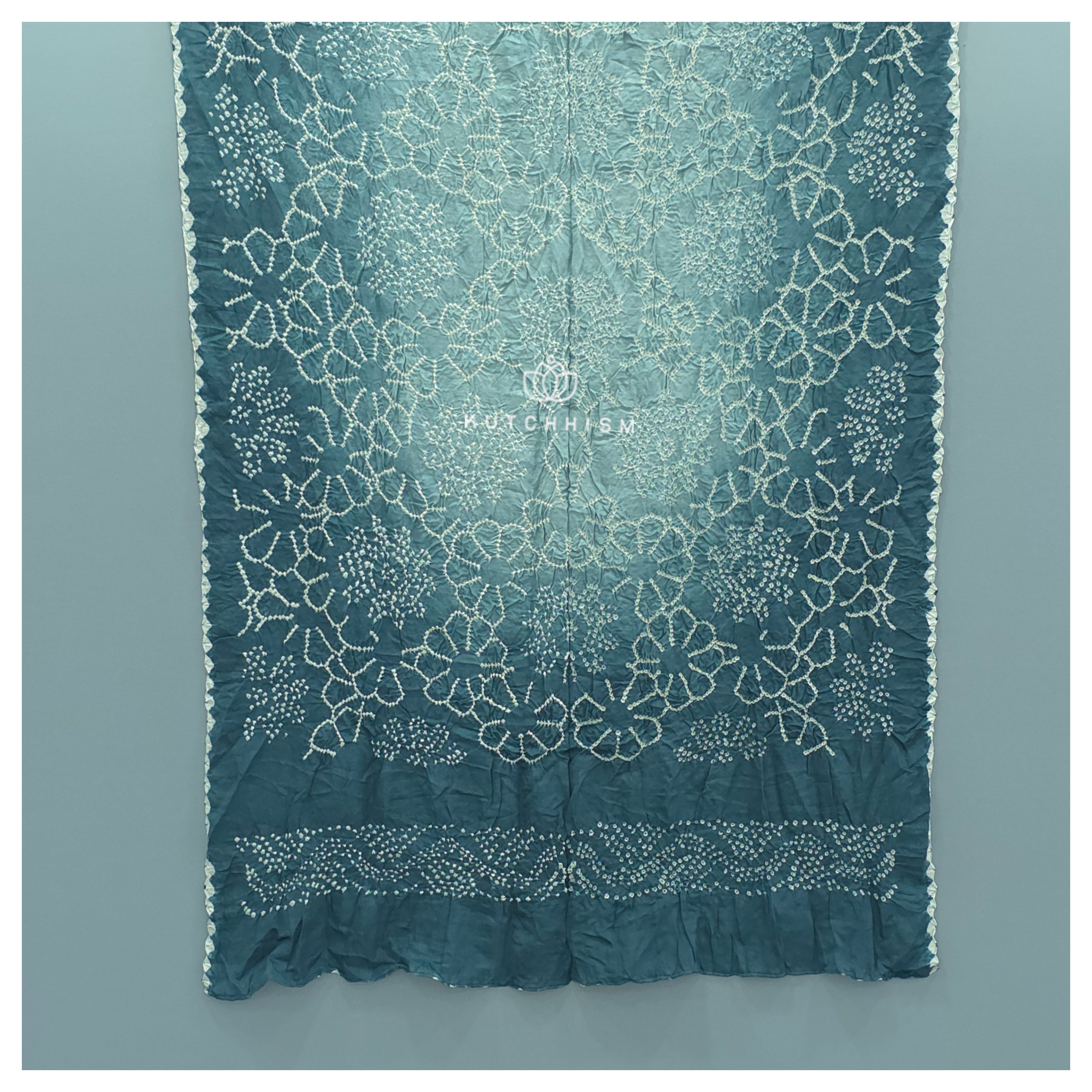 Bluish Grey shaded Bandhani dupatta