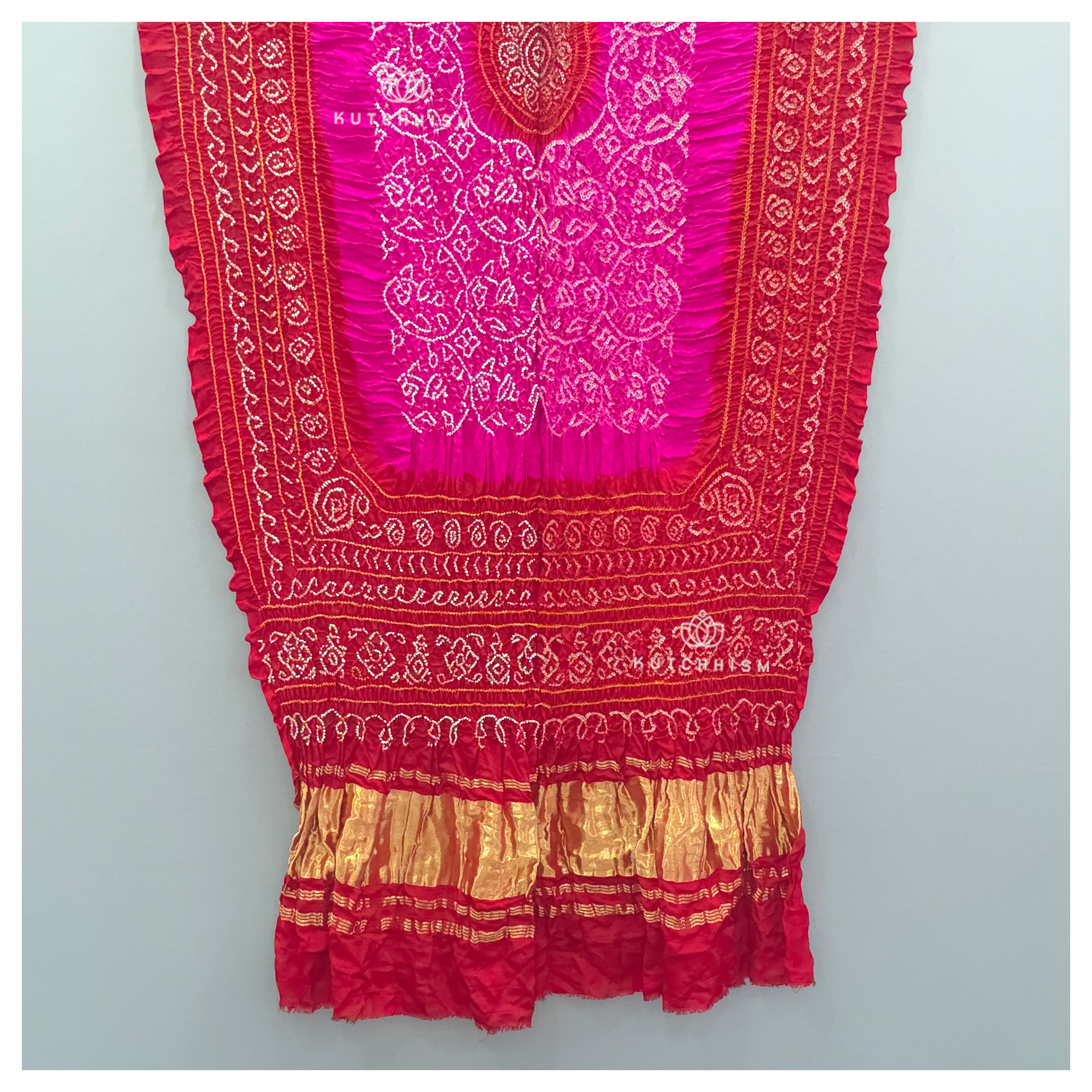 Red Pink Bandhani dupatta