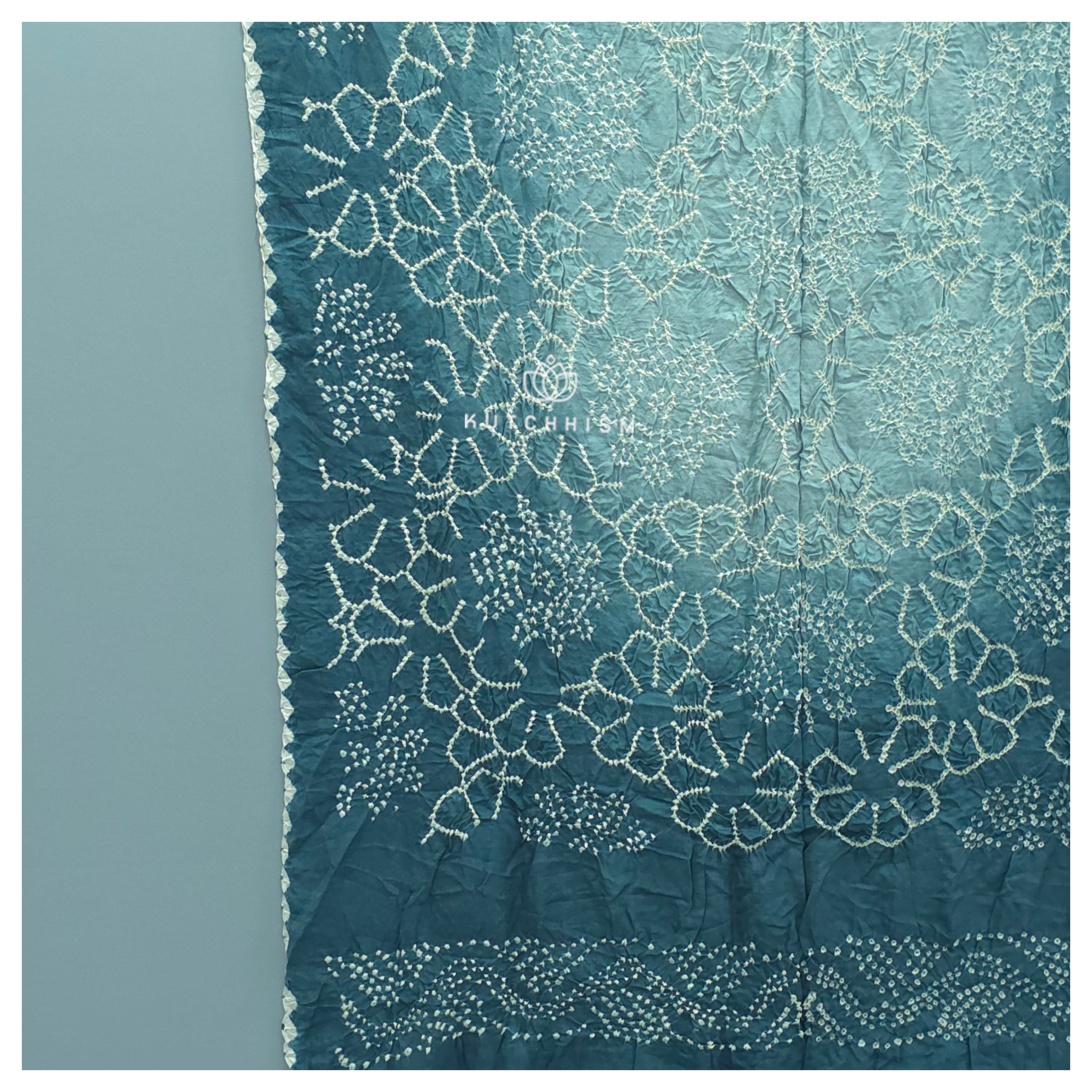 Bluish Grey shaded Bandhani dupatta