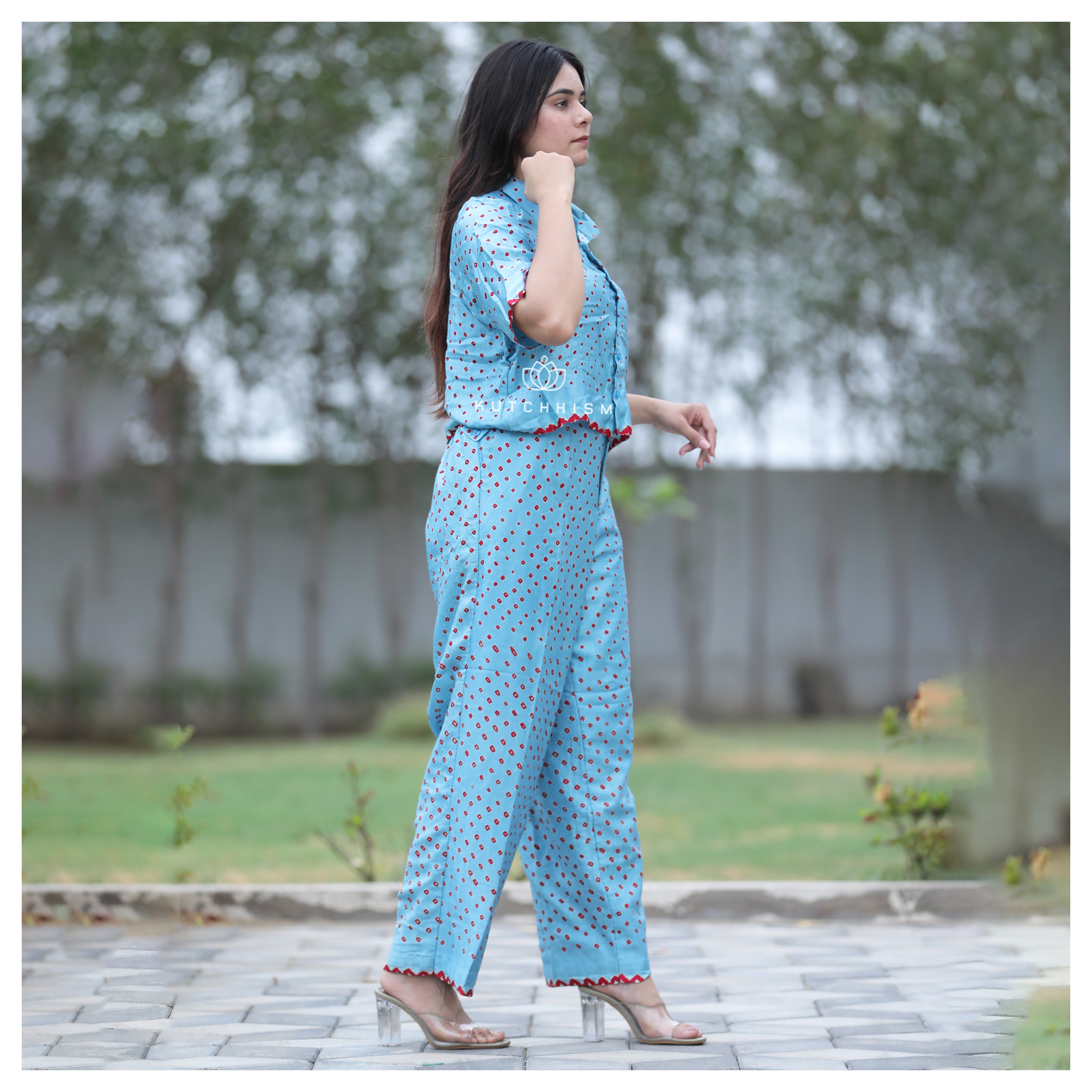 Pastel Blue Crop Shirt