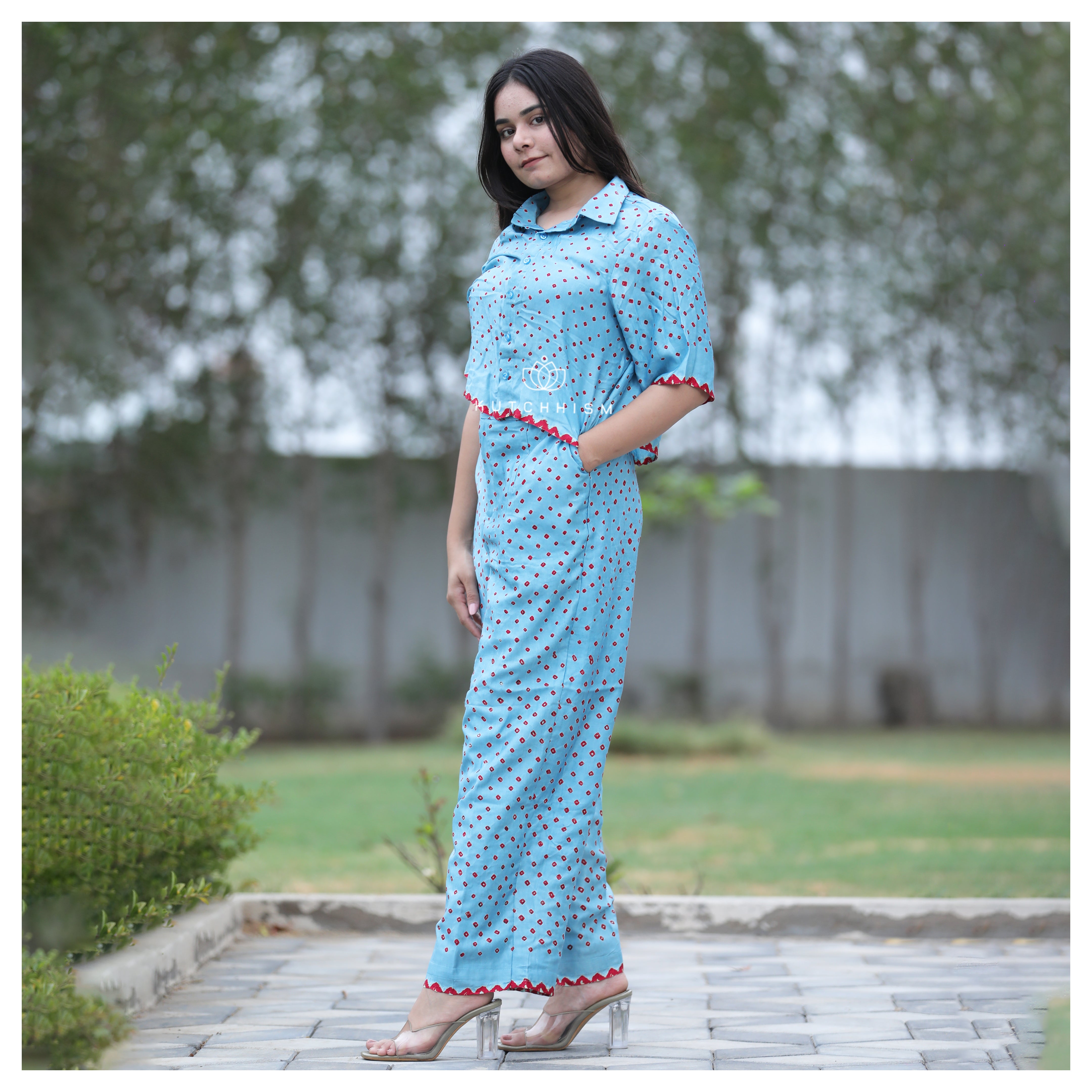 Pastel Blue Crop Shirt