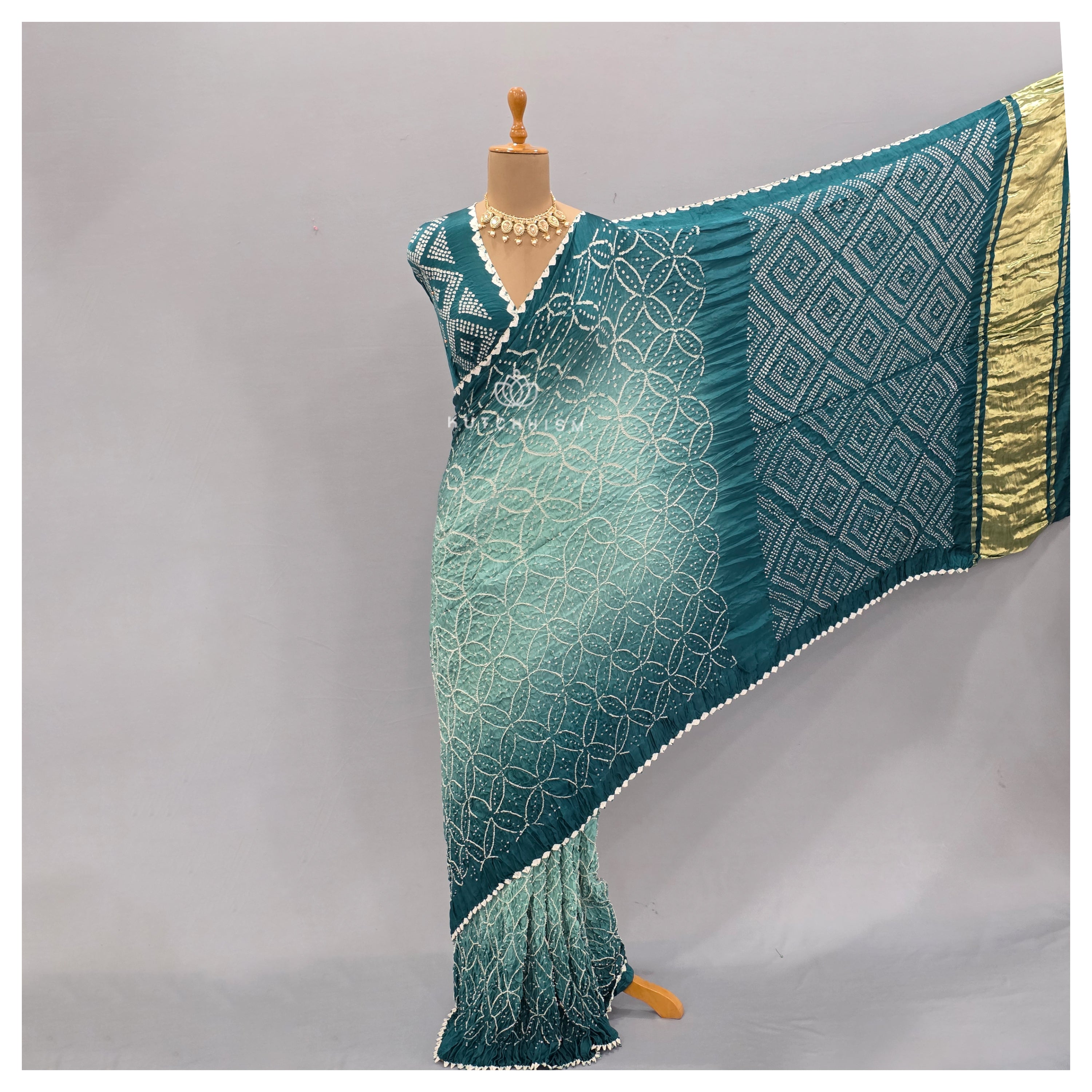 Blue Shaded Bandhani Saree