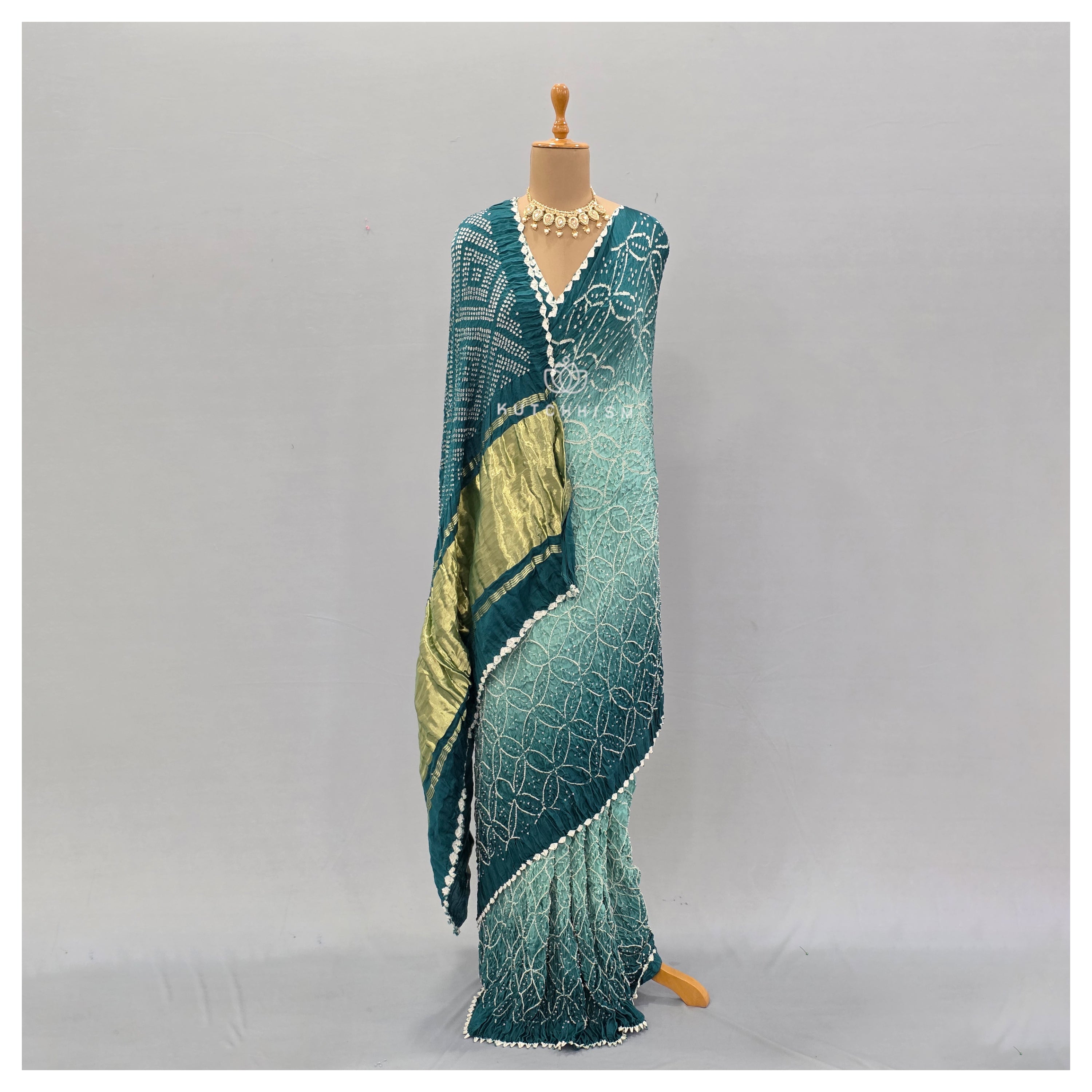 Blue Shaded Bandhani Saree