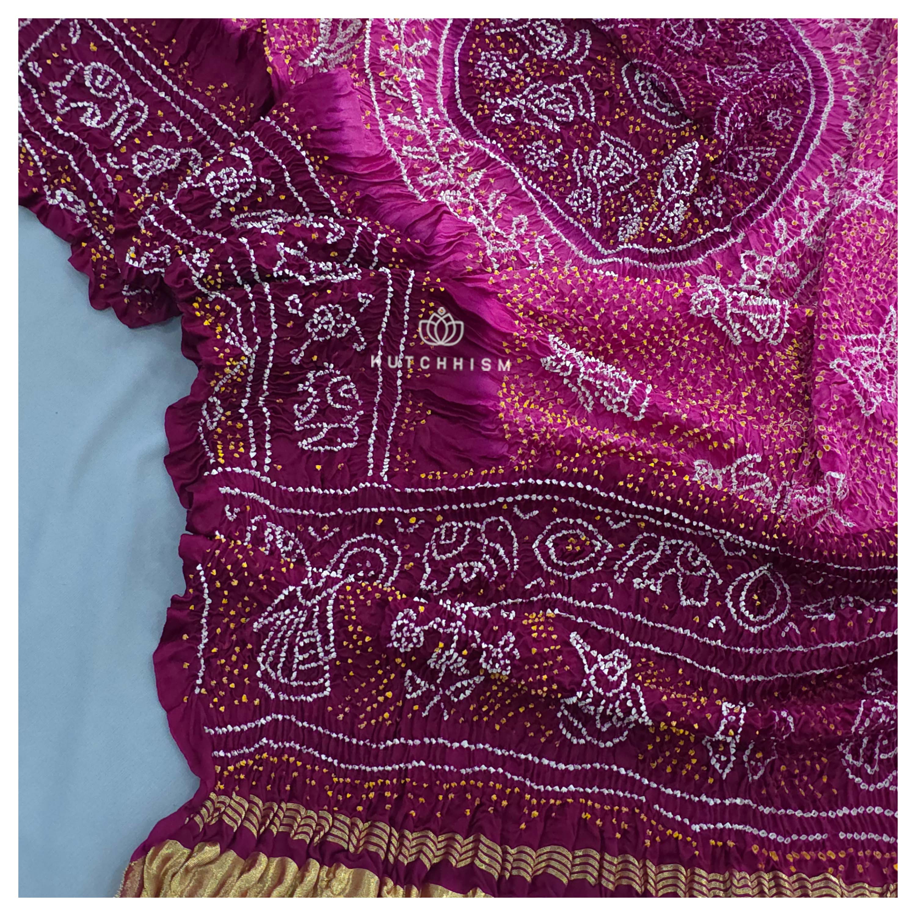 Wine and Pink Shaded  Dupatta