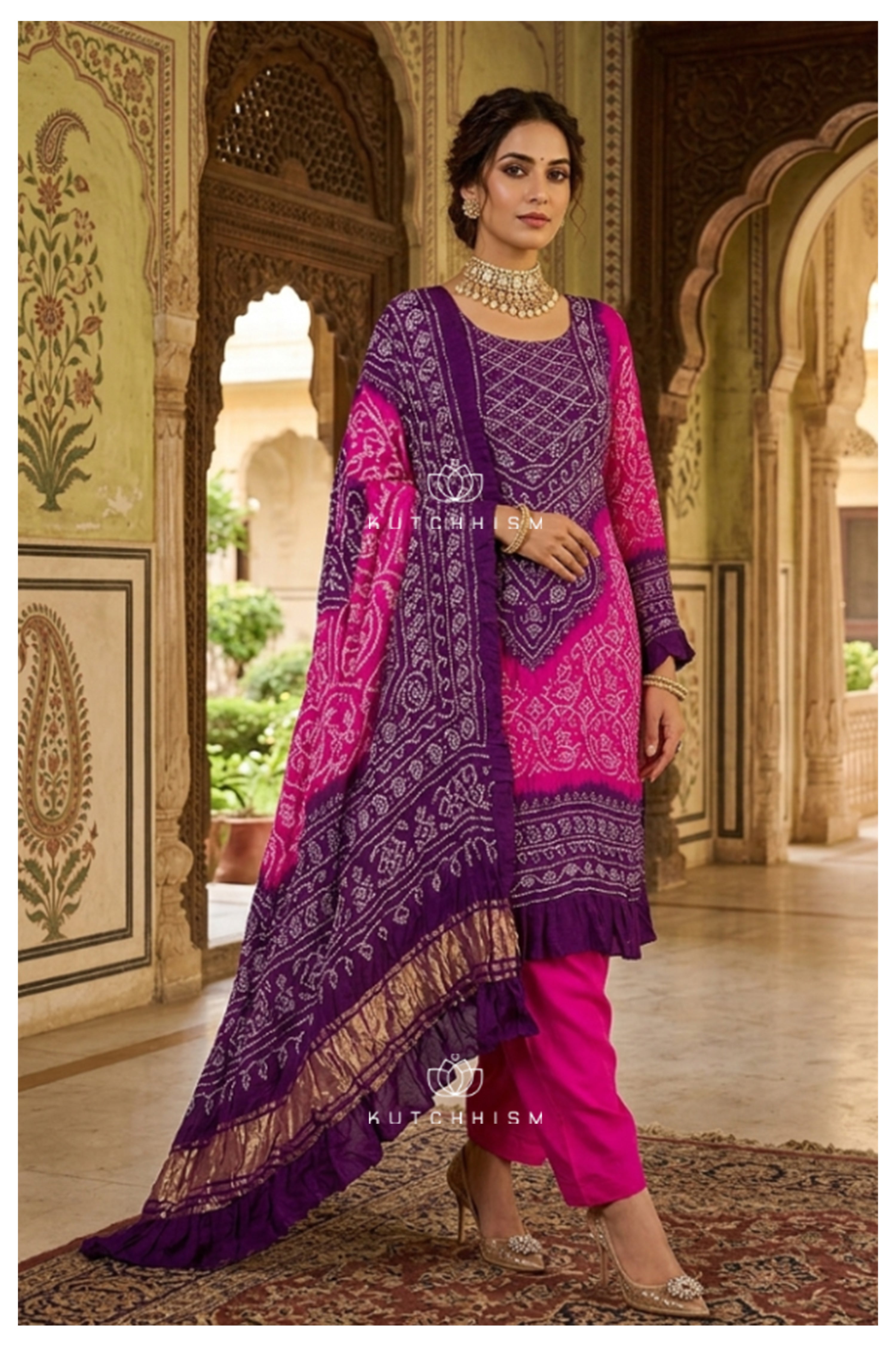 Pink n Purple Abha Suit