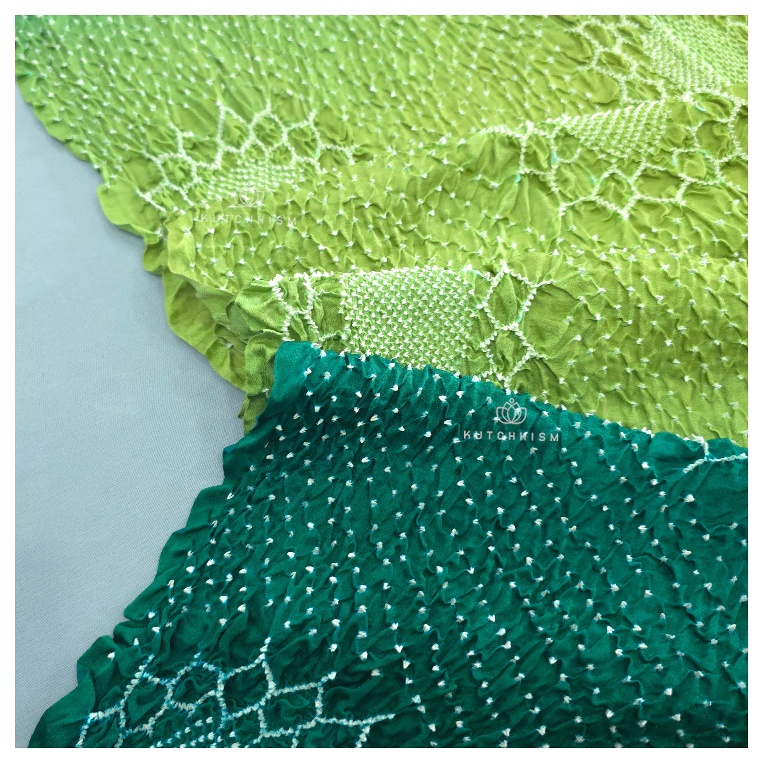 Green Shaded Bandhani dupatta