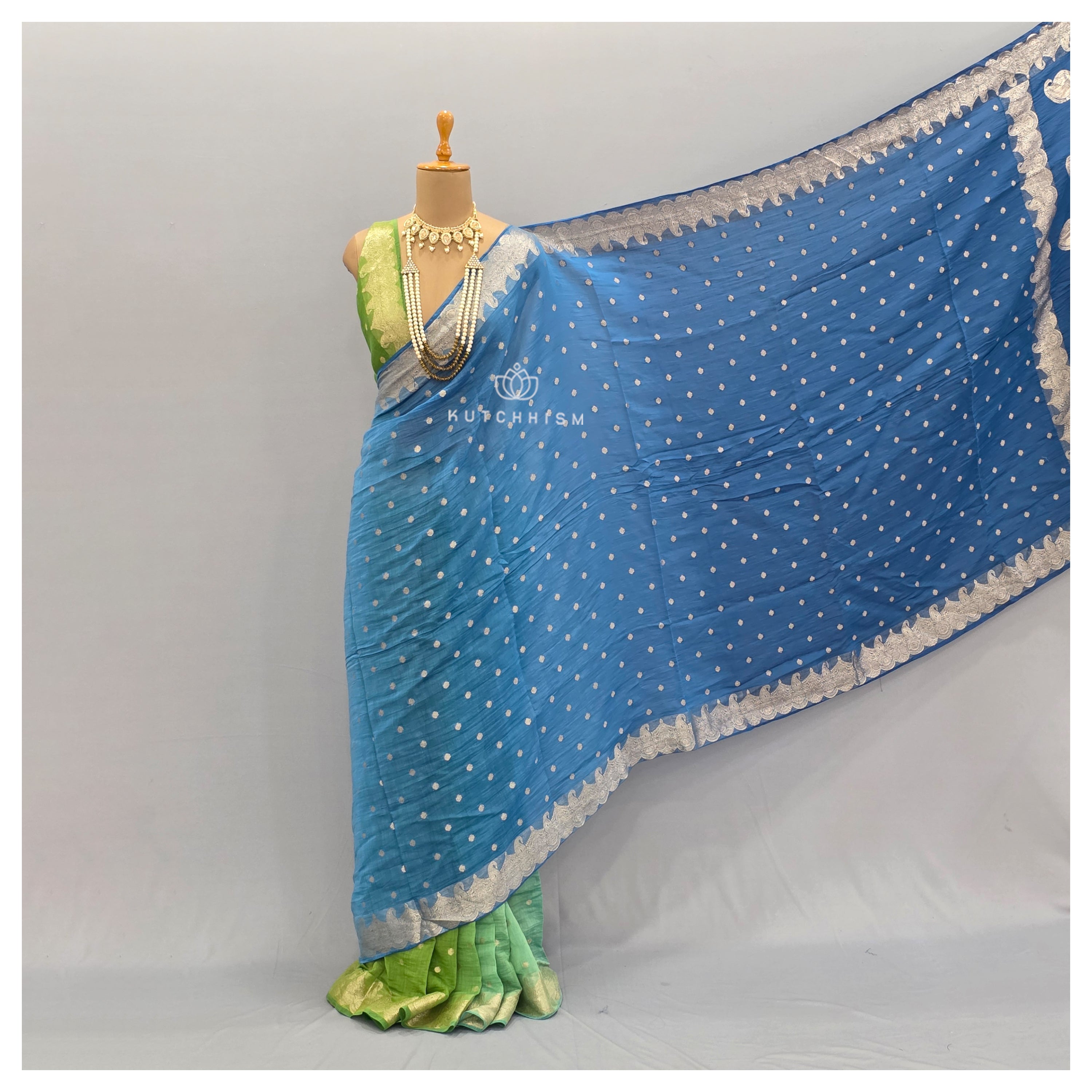 Blue Green Shaded Saree