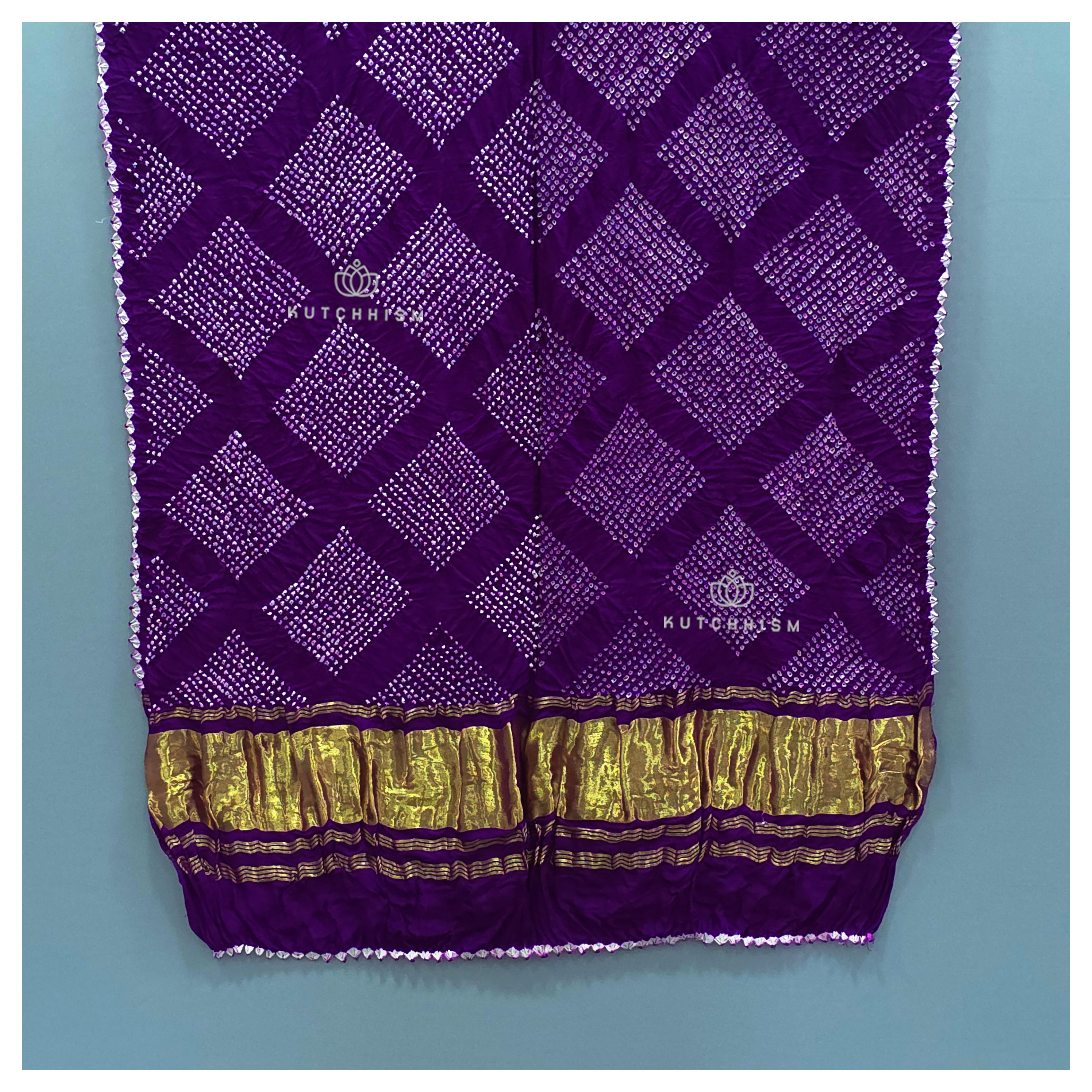 Purple Bandhani dupatta