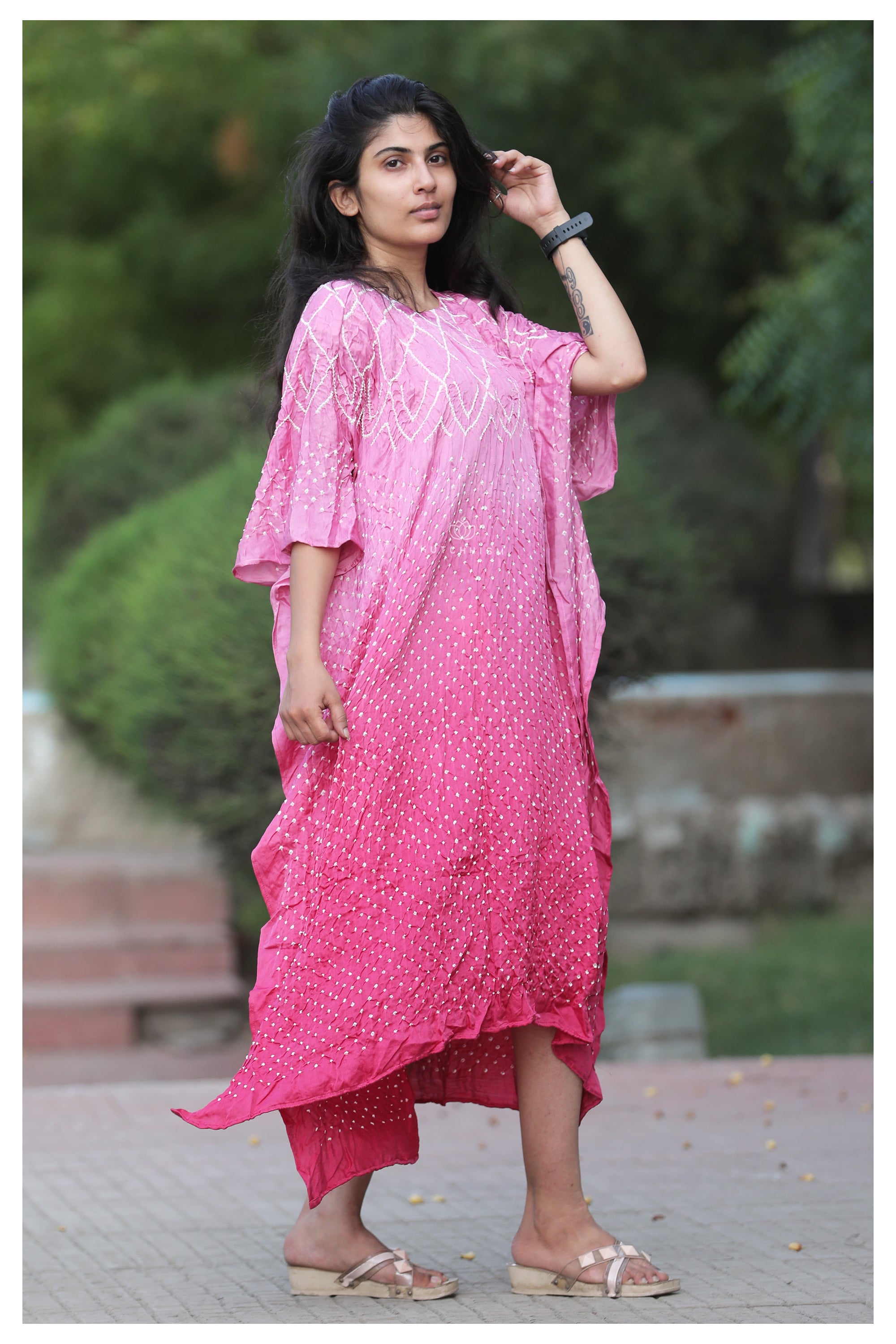 Pink Shaded  Kaftan