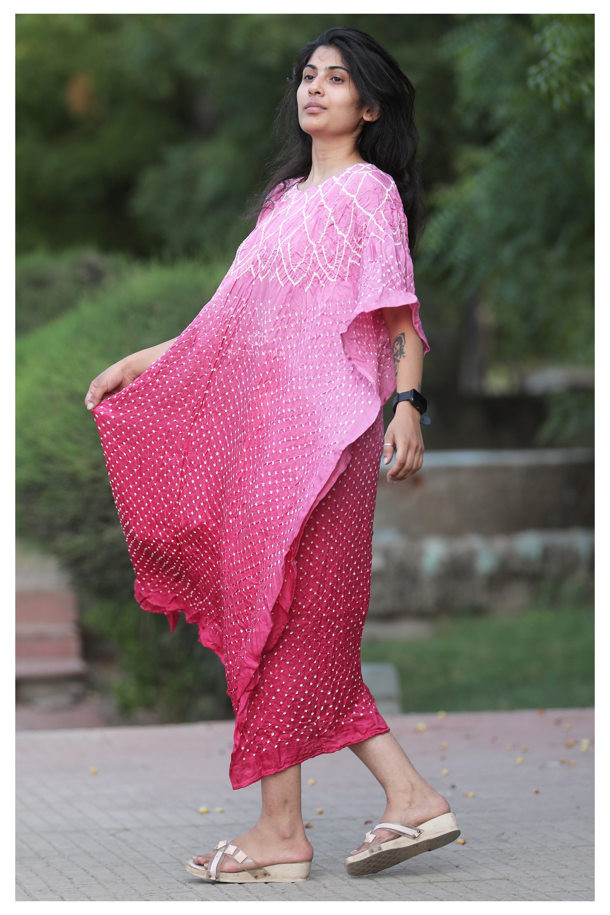 Pink Shaded  Kaftan