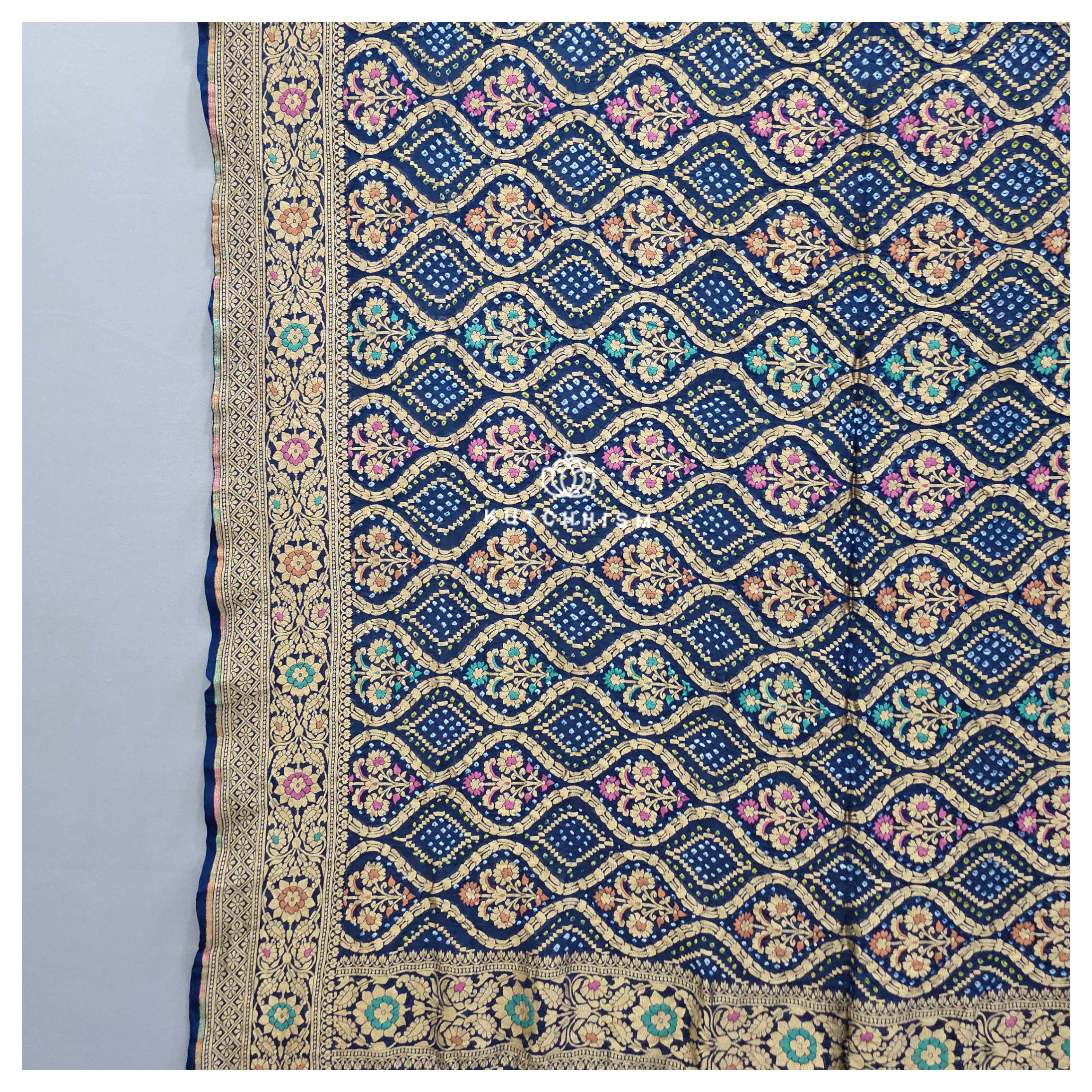 Blue Meenakari Bandhani Dupatta