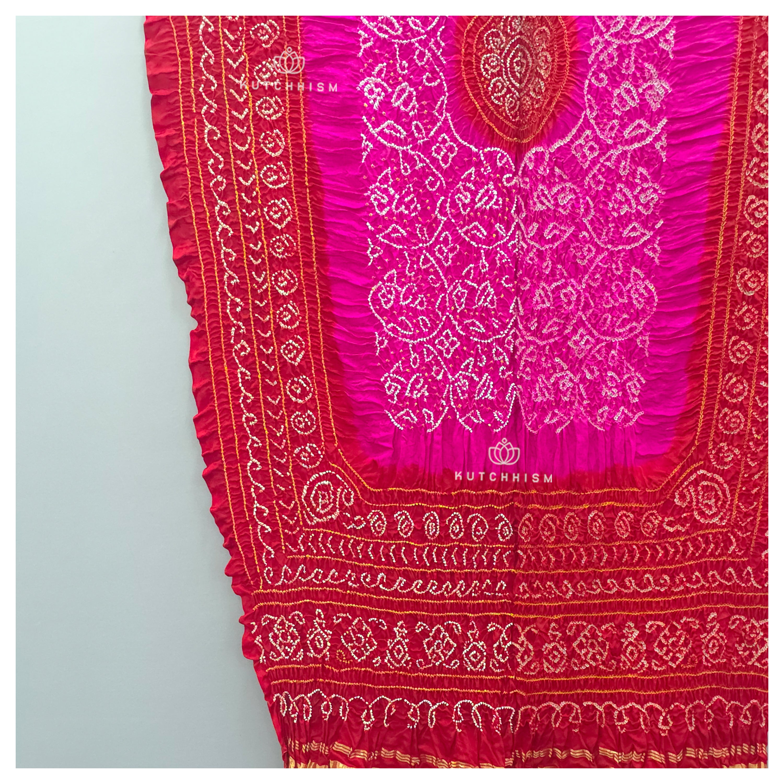 Red Pink Bandhani dupatta