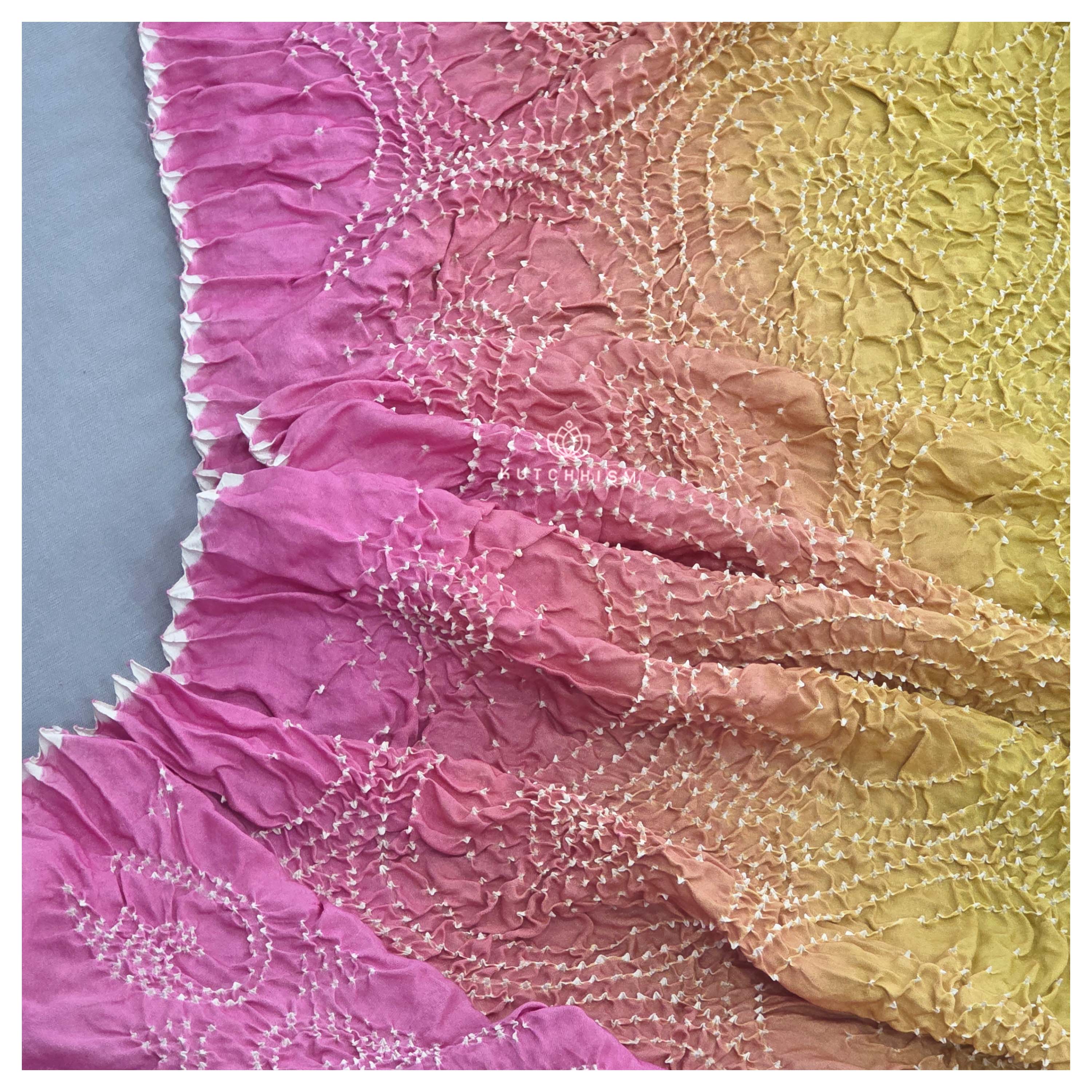 Yellow Pink Shaded Dupatta