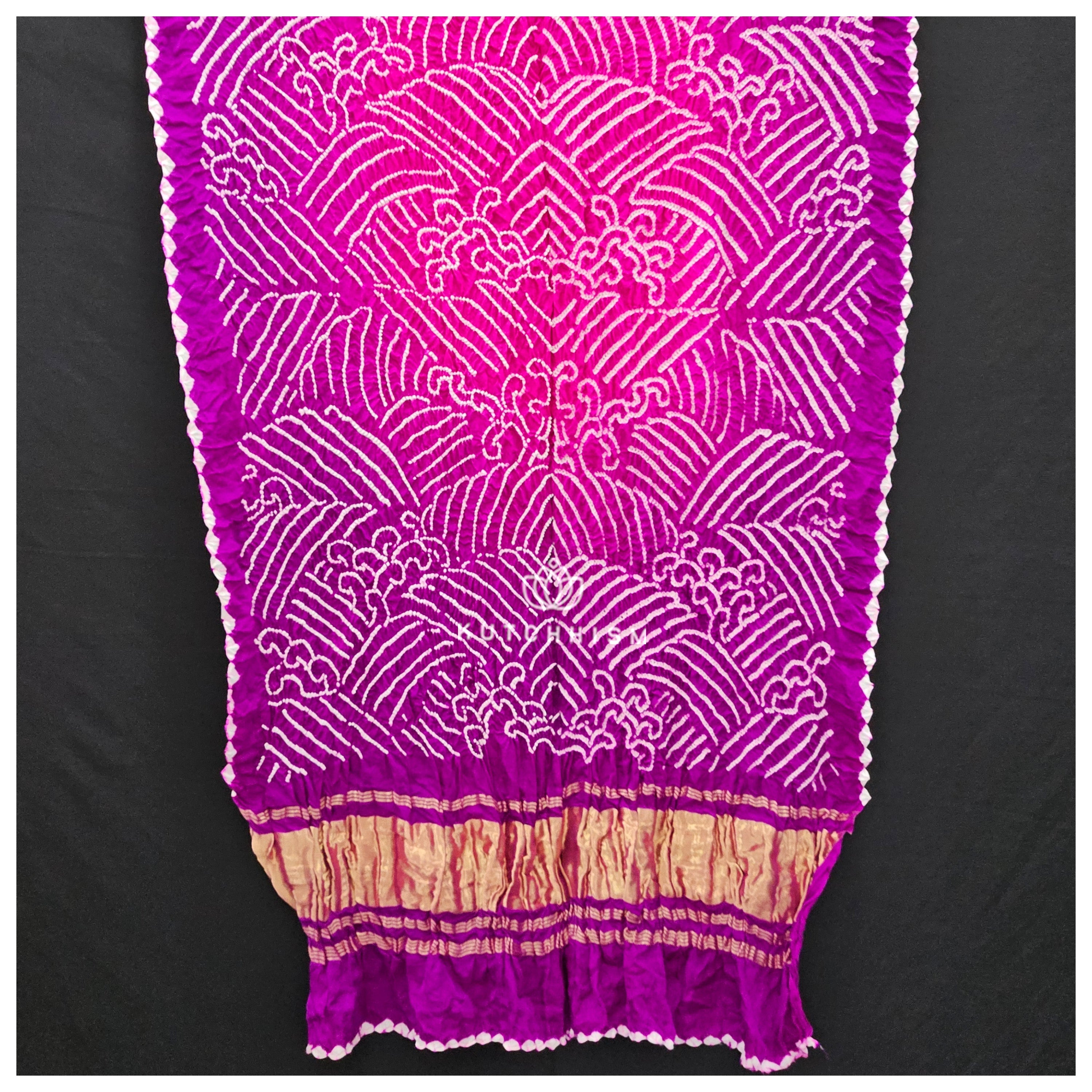 Purple - Pink shaded Bandhani Dupatta