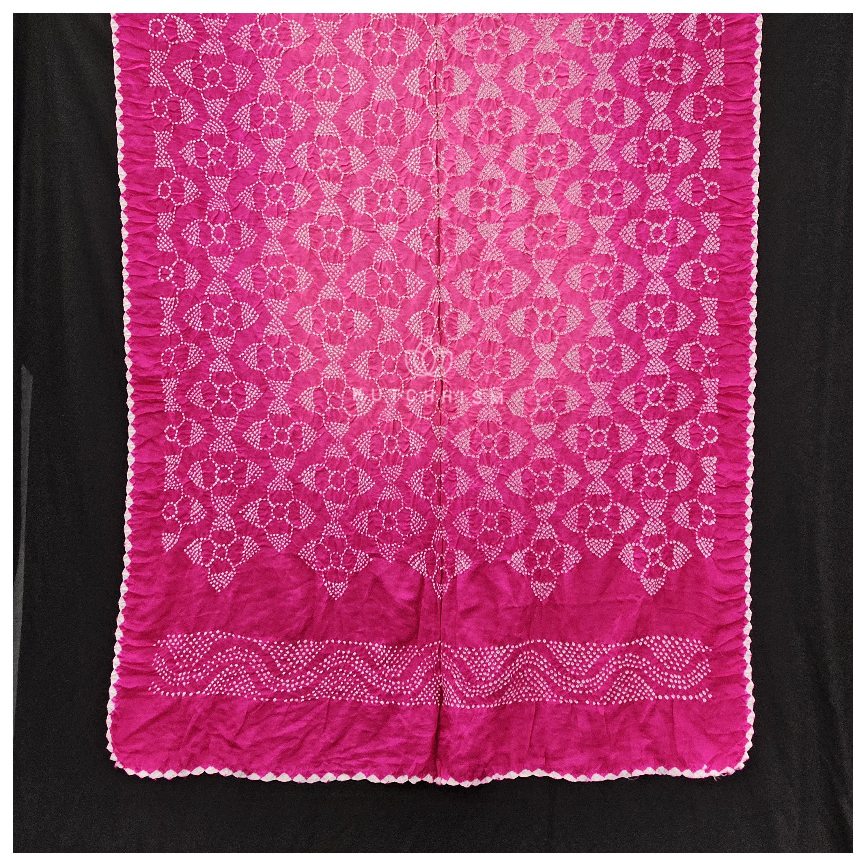 Pink - Light Pink Shaded Bandhani Dupatta